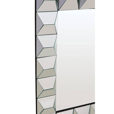 Orsina Taranto 3D Frame Wall Mirror | Silver Rectangular Glass Decor