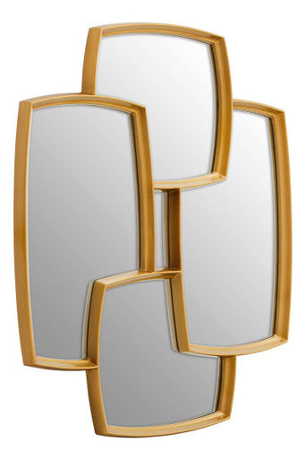Orsina Terni Gold Wall Mirror – Modern Geometric Overlapping Rectangles