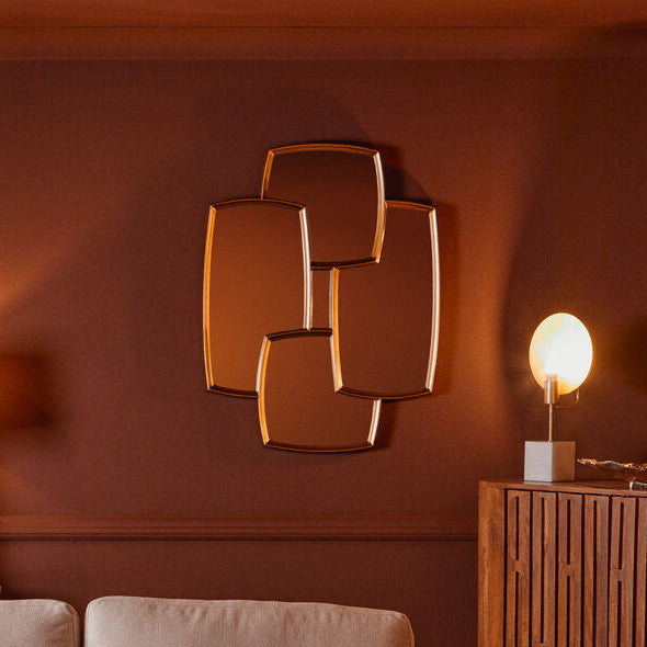 Orsina Terni Gold Wall Mirror – Modern Geometric Overlapping Rectangles