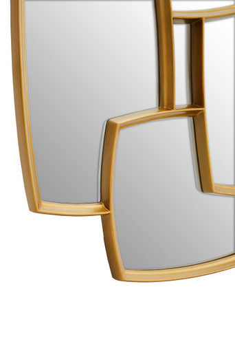 Orsina Terni Gold Wall Mirror – Modern Geometric Overlapping Rectangles