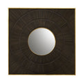 Orsina Sadri Round Mango Wood Wall Mirror – Brown with Gold Edge