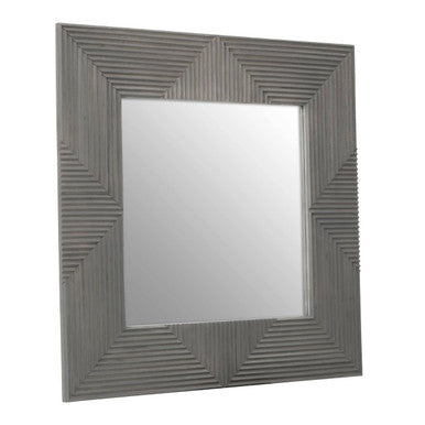 Orsina Suar Grey Wash Mango Wood Square Wall Mirror – 24 Inch