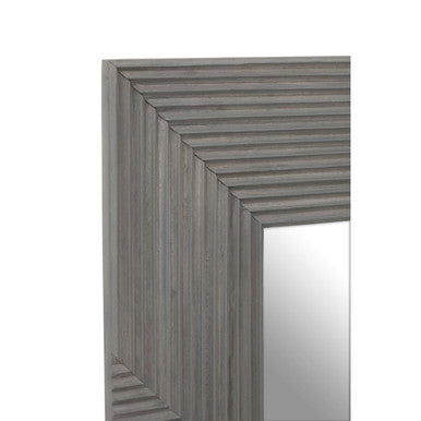 Orsina Suar Grey Wash Mango Wood Square Wall Mirror – 24 Inch