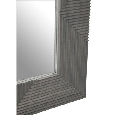 Orsina Suar Grey Wash Mango Wood Square Wall Mirror – 24 Inch