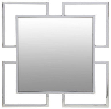 Orsina Allure Small Wall Mirror | Silver Stainless Steel Accent