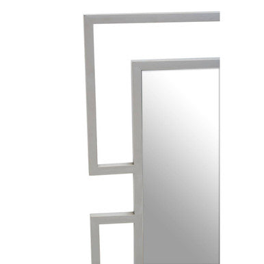 Orsina Allure Small Wall Mirror | Silver Stainless Steel Accent