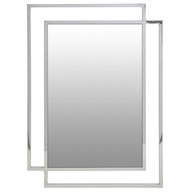 Orsina Allure Large Silver Wall Mirror | Polished Stainless Steel Frame