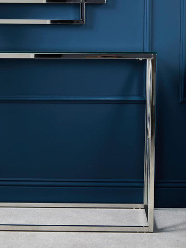 Orsina Allure Large Silver Wall Mirror | Polished Stainless Steel Frame