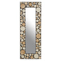 Orsina Palu Rectangular Black Wall Mirror with Shell Inlay Decor