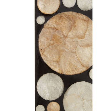 Orsina Palu Rectangular Black Wall Mirror with Shell Inlay Decor