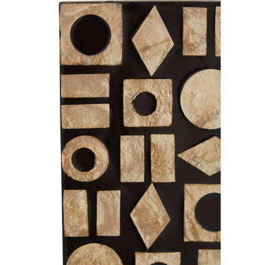 Orsina Palu Black Wall Mirror – Shell Inlay Geometric Resin Frame