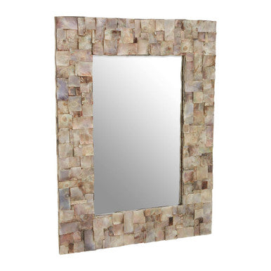 Orsina Palu Natural Shell Wall Mirror | Rectangular Coastal Decor