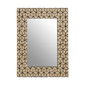 Orsina Palu Black Wall Mirror with Geometric Seashell Inlay