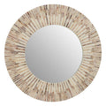 Orsina Palu Round Shell Wall Mirror – Natural Coastal Decorative Mirror