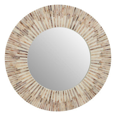 Orsina Palu Round Shell Wall Mirror – Natural Coastal Decorative Mirror
