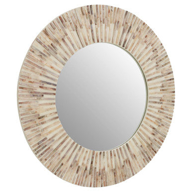 Orsina Palu Round Shell Wall Mirror – Natural Coastal Decorative Mirror