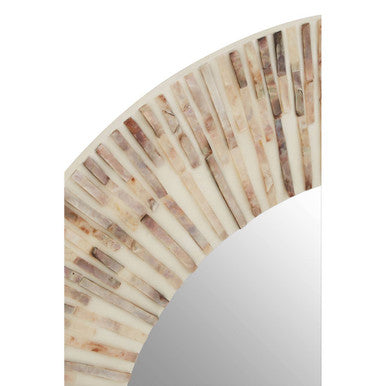 Orsina Palu Round Shell Wall Mirror – Natural Coastal Decorative Mirror