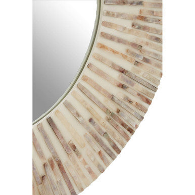 Orsina Palu Round Shell Wall Mirror – Natural Coastal Decorative Mirror