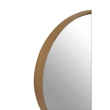 Orsina Leonov Small Round Wall Mirror – Hammered Gold Finish Metal