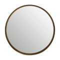 Orsina Leonov Round Gold Wall Mirror – Hammered Stainless Steel, 24"