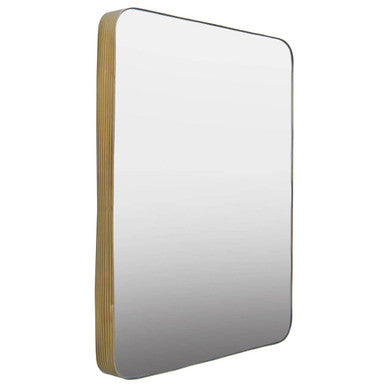 Orsina Ella Gold Wall Mirror – Rectangular Metal Frame with Rounded Corners