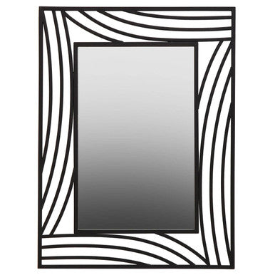 Orsina Logan Black Wall Mirror – Modern Curved Minimalist Design