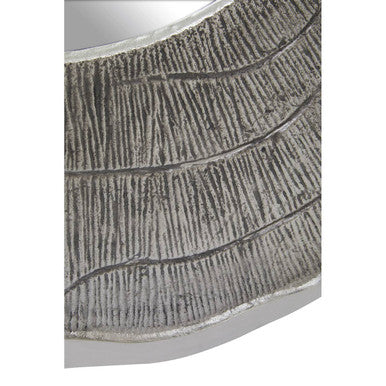 Orsina Silva Round Wall Mirror – Large Oak Effect Silver Frame