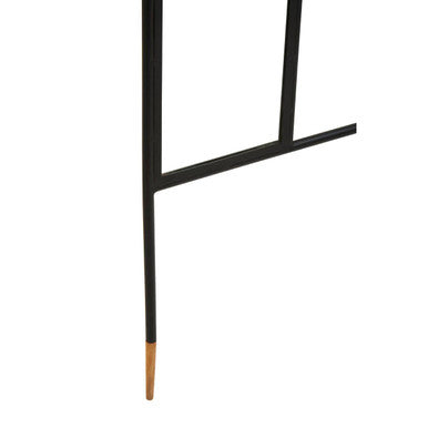 Orsina Nirav Black Iron Floor Mirror with Integrated Coat Rack