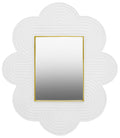 Orsina Saras White Mango Wood Wall Mirror with Brass Edging