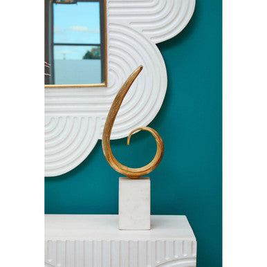 Orsina Saras White Mango Wood Wall Mirror with Brass Edging