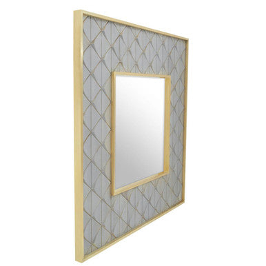Orsina Siro Square Wall Mirror | Mango Wood with Brass Edging