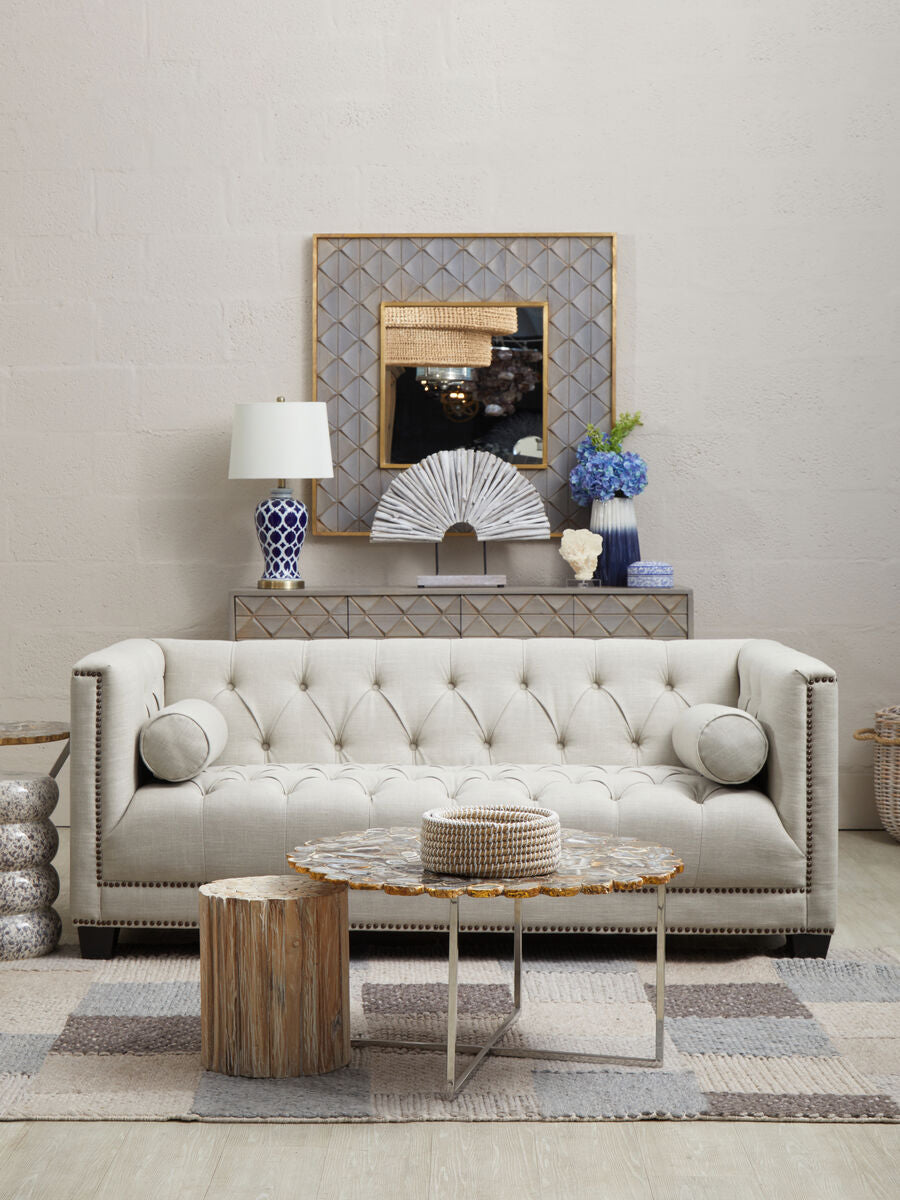 Orsina Siro Square Wall Mirror | Mango Wood with Brass Edging