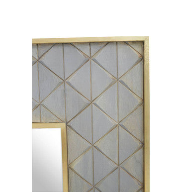 Orsina Siro Square Wall Mirror | Mango Wood with Brass Edging