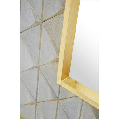Orsina Siro Square Wall Mirror | Mango Wood with Brass Edging