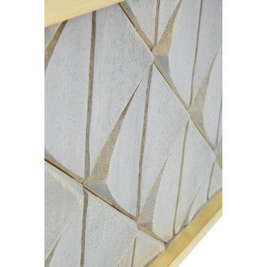 Orsina Siro Square Wall Mirror | Mango Wood with Brass Edging
