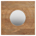 Orsina Sona Square Wall Mirror – Carved Mango Wood Geometric Frame