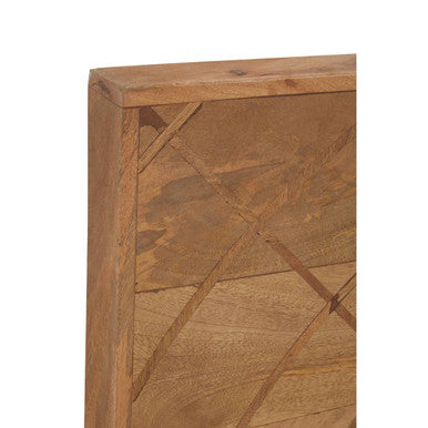 Orsina Sona Square Wall Mirror – Carved Mango Wood Geometric Frame