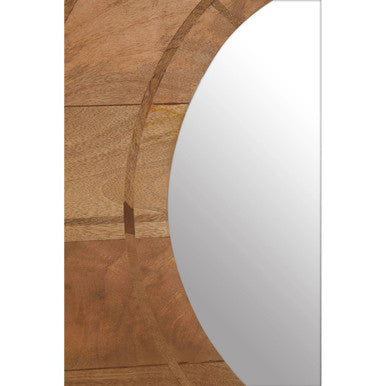 Orsina Sona Square Wall Mirror – Carved Mango Wood Geometric Frame