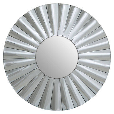 Orsina Jade Round Silver Wall Mirror – Petal Frame Decorative Mirror