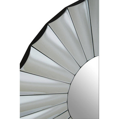 Orsina Jade Round Silver Wall Mirror – Petal Frame Decorative Mirror