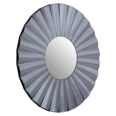 Orsina Jade Round Grey Wall Mirror – Floral Curved Decorative Frame