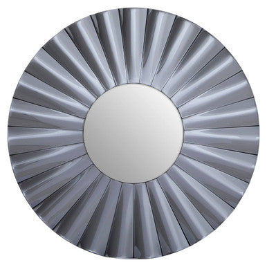 Orsina Jade Round Grey Wall Mirror – Floral Curved Decorative Frame