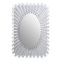 Orsina Jade Silver Sunburst Wall Mirror – Rectangular Geometric Decor