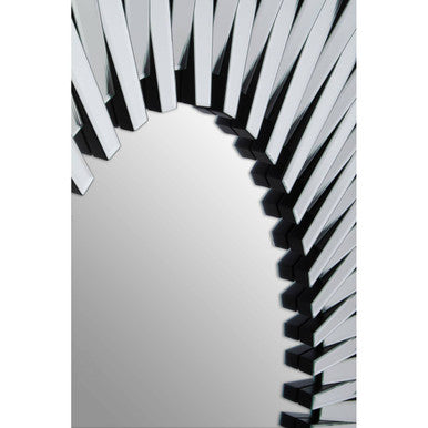 Orsina Jade Silver Sunburst Wall Mirror – Rectangular Geometric Decor