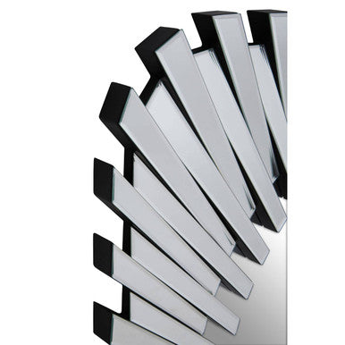 Orsina Jade Silver Sunburst Wall Mirror – Rectangular Geometric Decor