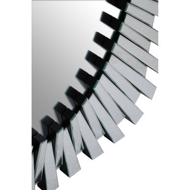 Orsina Jade Silver Sunburst Wall Mirror – Rectangular Geometric Decor