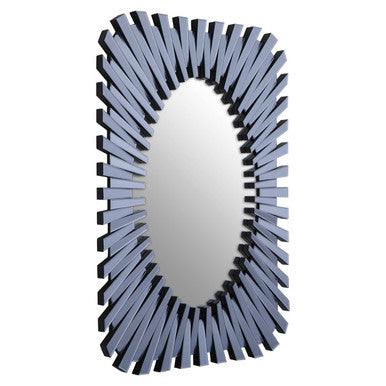 Orsina Jade Grey Sunburst Wall Mirror | Rectangular Geometric Decor