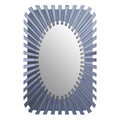 Orsina Jade Grey Sunburst Wall Mirror | Rectangular Geometric Decor