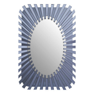 Orsina Jade Grey Sunburst Wall Mirror | Rectangular Geometric Decor