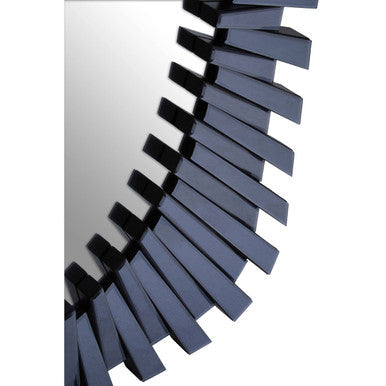 Orsina Jade Grey Sunburst Wall Mirror | Rectangular Geometric Decor